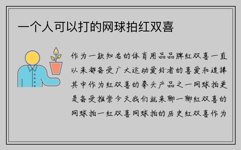 一个人可以打的网球拍红双喜