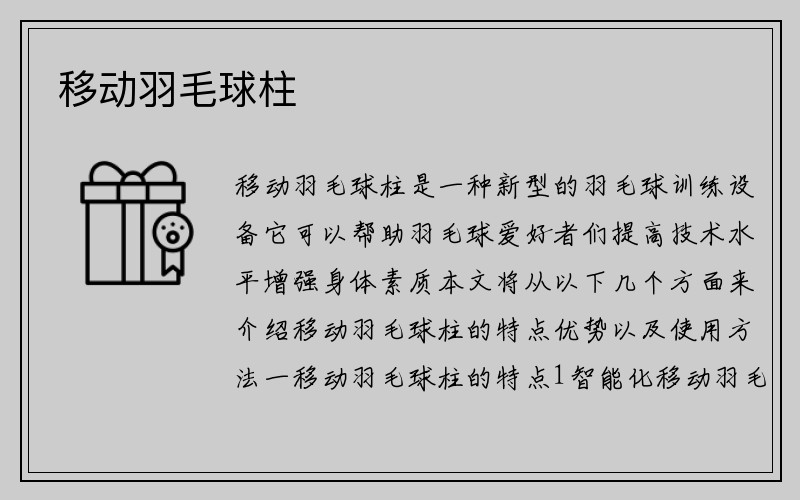 移动羽毛球柱