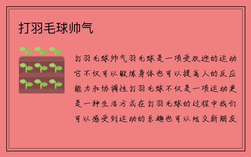 打羽毛球帅气